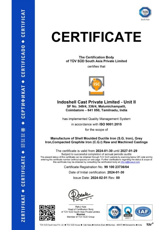 Quality – Indoshell Cast Private Limited